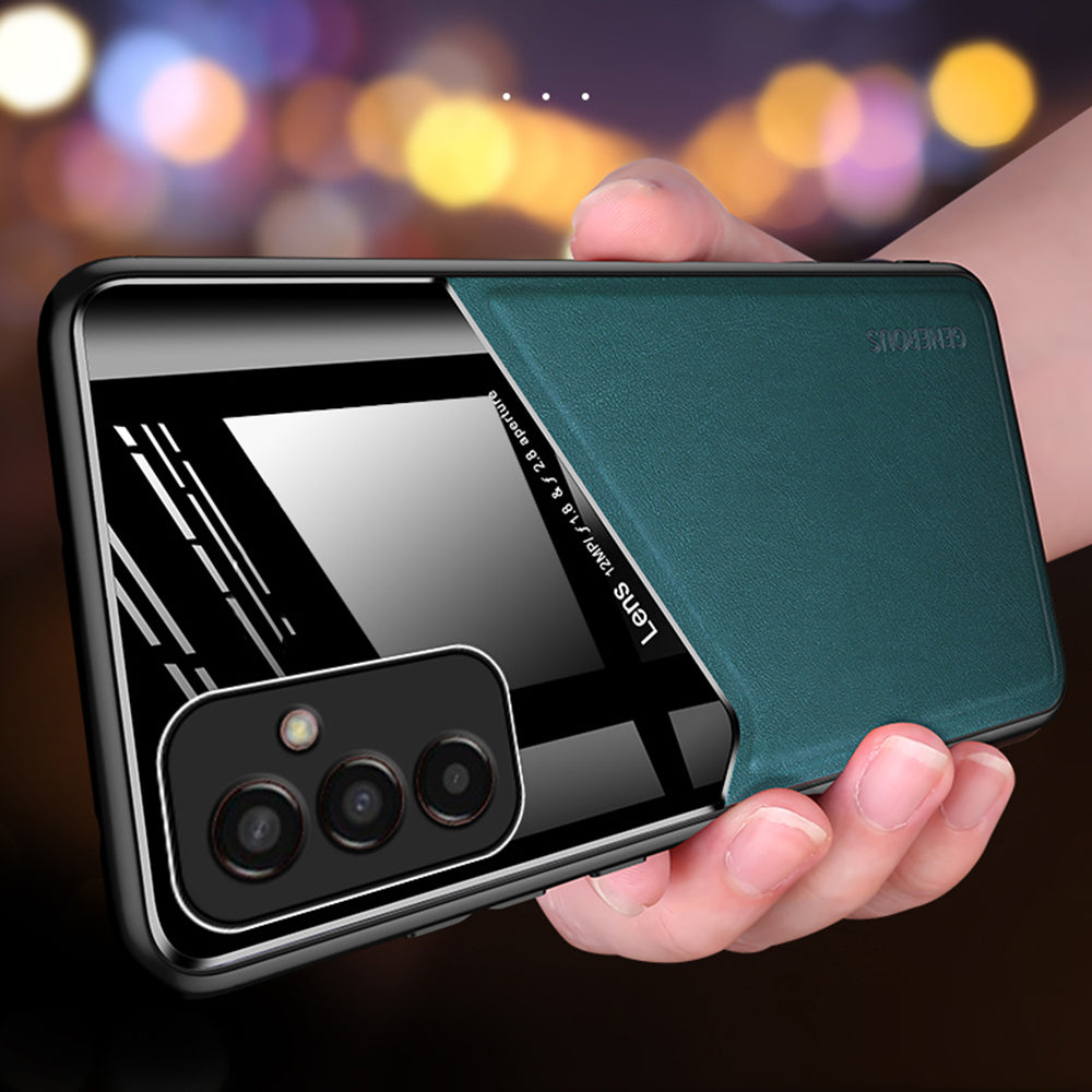 TPU + PC + PU Leather Case for Samsung Galaxy M13 4G Protective Cover Anti-Drop Phone Case Support Magnetic Car Mount