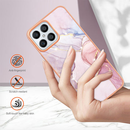 YB IMD Series-2 For Honor X8 4G Marble Pattern TPU Case Electroplated Edge IMD Phone Cover