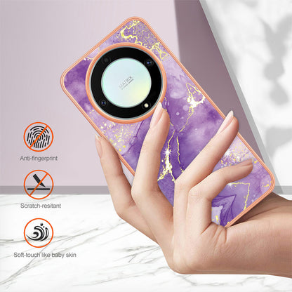YB IMD Series-2 Marble Pattern Phone Case for Honor X9a 5G / Magic5 Lite 5G / X40 5G , Electroplating Soft TPU IMD Cover