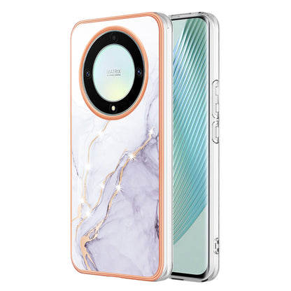 YB IMD Series-2 Marble Pattern Phone Case for Honor X9a 5G / Magic5 Lite 5G / X40 5G , Electroplating Soft TPU IMD Cover