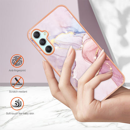 YB IMD Series-2 For Samsung Galaxy A24 4G Electroplating Cover IMD Marble Pattern Phone Case TPU Shell