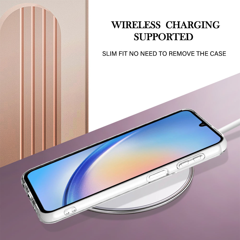 YB IMD Series-2 For Samsung Galaxy A24 4G Electroplating Cover IMD Marble Pattern Phone Case TPU Shell
