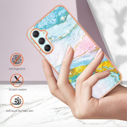 YB IMD Series-2 For Samsung Galaxy A24 4G Electroplating Cover IMD Marble Pattern Phone Case TPU Shell