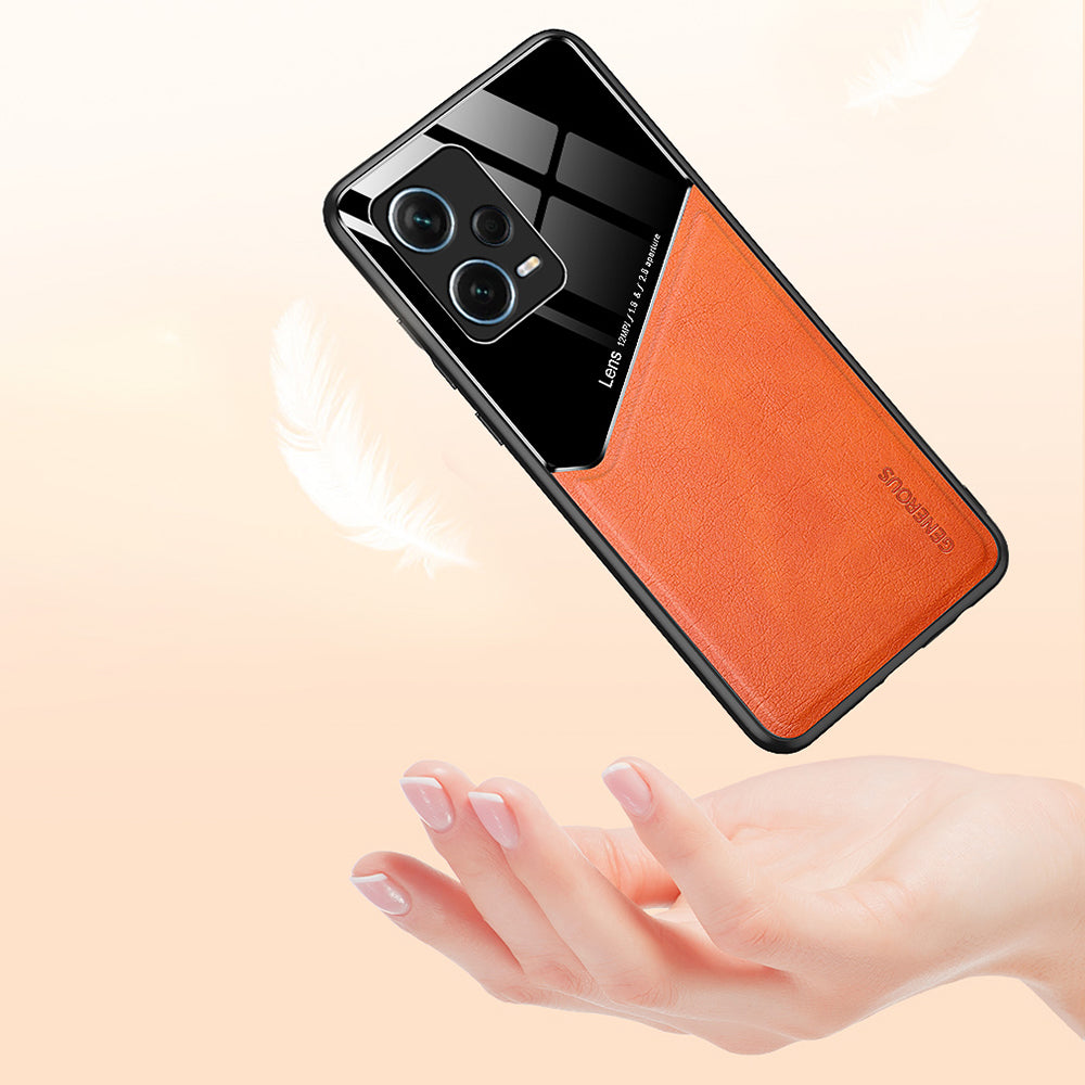 Shockproof Case for Xiaomi Redmi Note 12 Pro+ 5G TPU + PC + PU Leather Slim Phone Cover Support Magnetic Car Mount