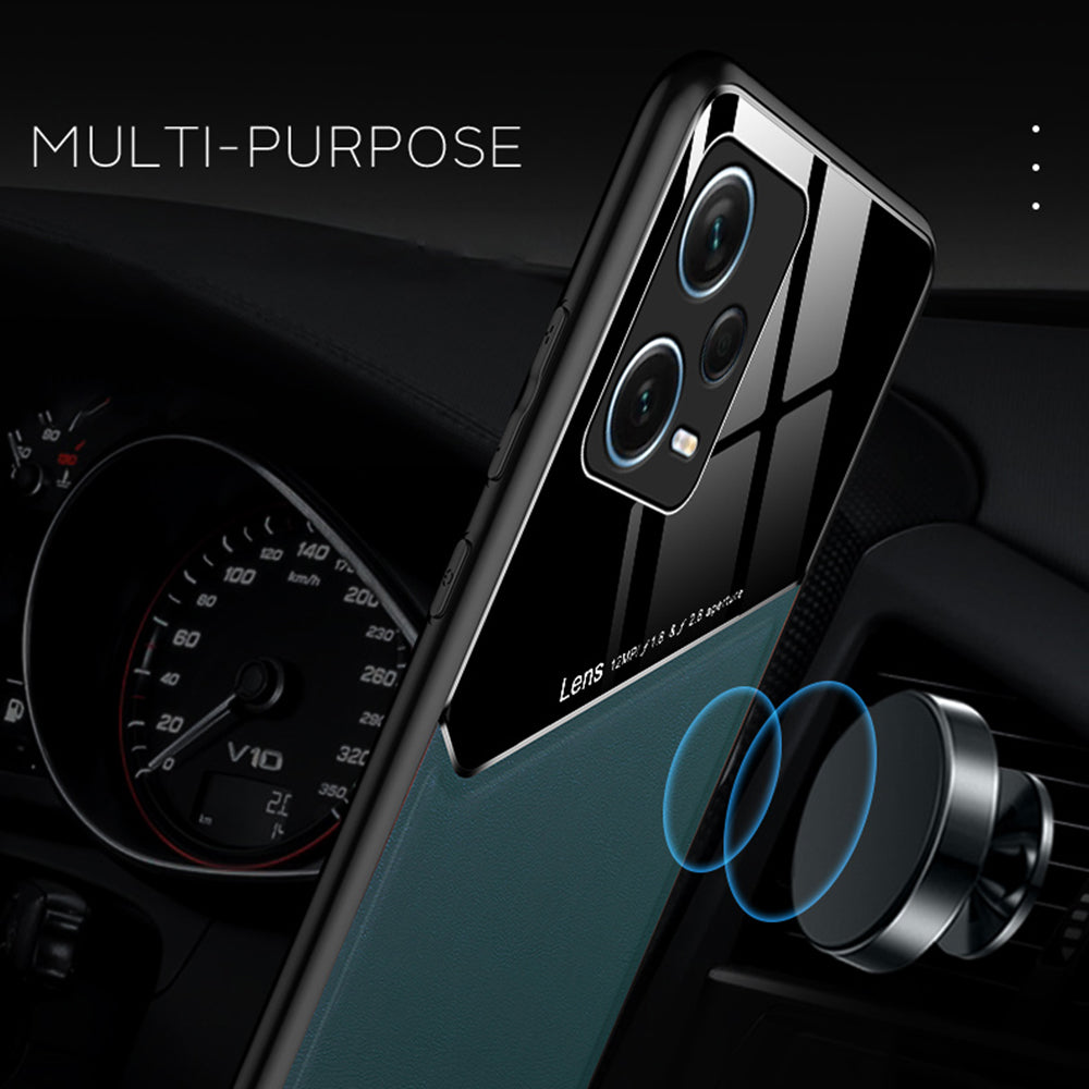 Shockproof Case for Xiaomi Redmi Note 12 Pro+ 5G TPU + PC + PU Leather Slim Phone Cover Support Magnetic Car Mount