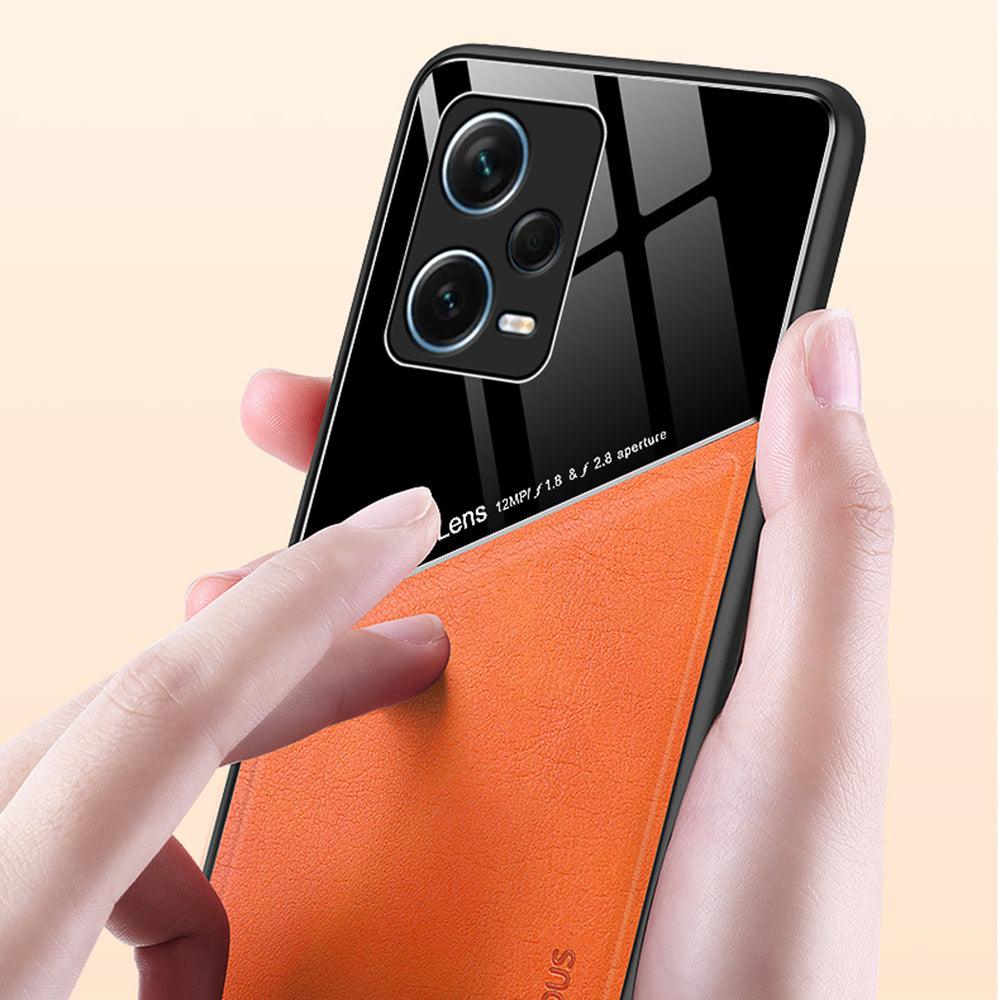Shockproof Case for Xiaomi Redmi Note 12 Pro+ 5G TPU + PC + PU Leather Slim Phone Cover Support Magnetic Car Mount