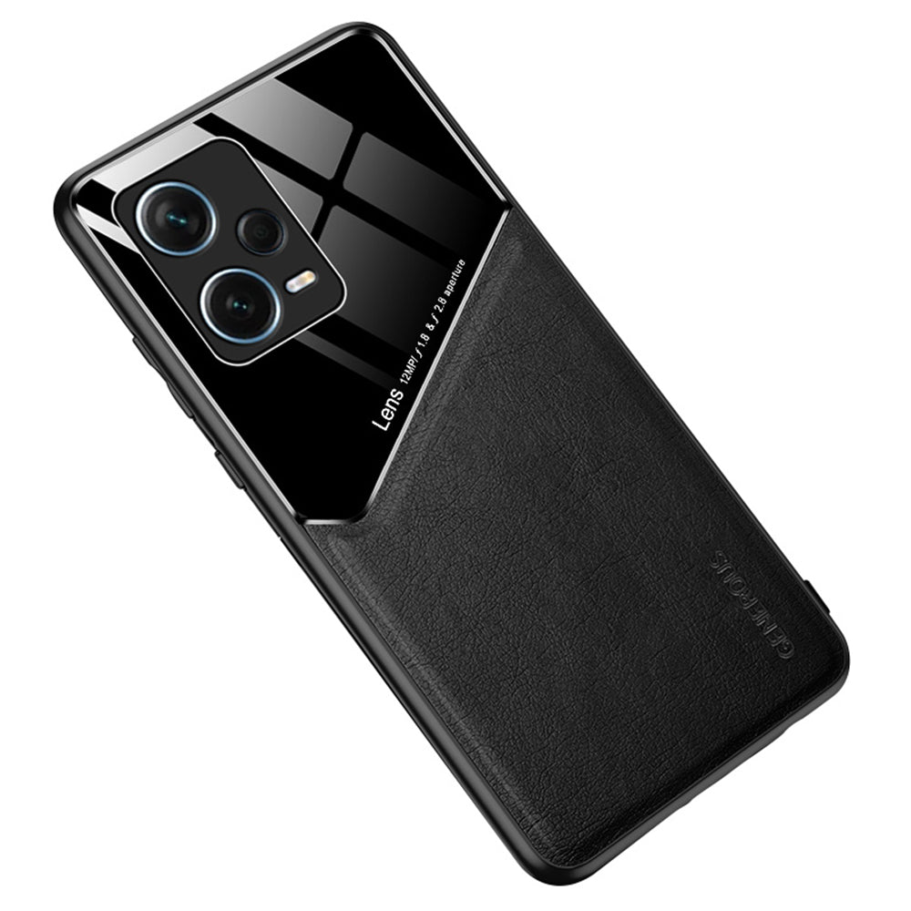 Shockproof Case for Xiaomi Redmi Note 12 Pro+ 5G TPU + PC + PU Leather Slim Phone Cover Support Magnetic Car Mount