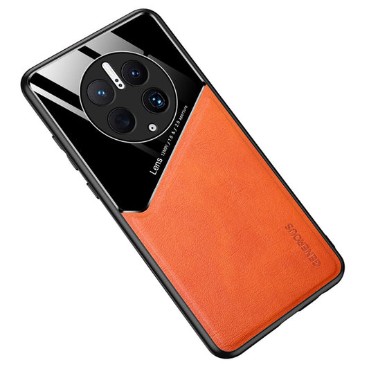 For Huawei Mate 50 Pro 4G Anti-Drop Phone Case TPU + PC + PU Leather Slim Phone Cover Support Magnetic Car Mount
