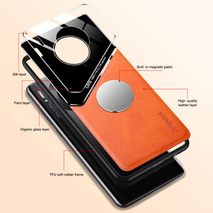 Shockproof Anti-Drop Case for Huawei Y9a TPU + PC + PU Leather Slim Phone Cover Support Magnetic Car Mount