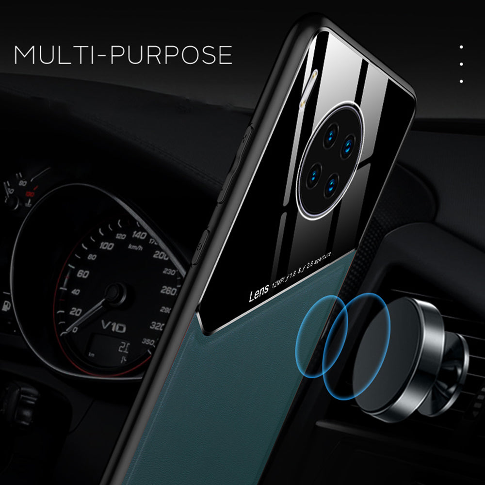 Shockproof Anti-Drop Case for Huawei Y9a TPU + PC + PU Leather Slim Phone Cover Support Magnetic Car Mount