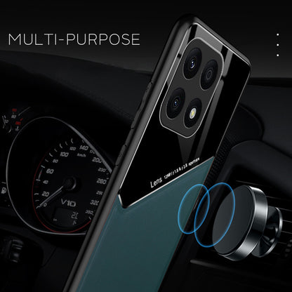 TPU + PC + PU Leather Case for Honor X8a 4G Shockproof Phone Case Support Magnetic Car Mount