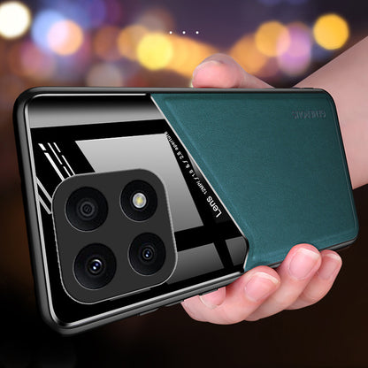 TPU + PC + PU Leather Case for Honor X8a 4G Shockproof Phone Case Support Magnetic Car Mount