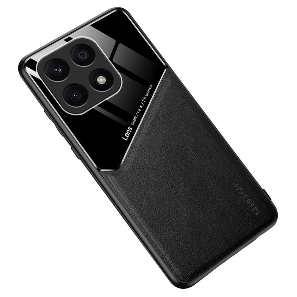 TPU + PC + PU Leather Case for Honor X8a 4G Shockproof Phone Case Support Magnetic Car Mount