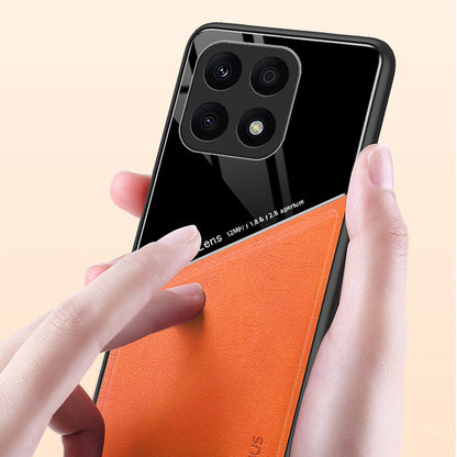 TPU + PC + PU Leather Case for Honor X8a 4G Shockproof Phone Case Support Magnetic Car Mount