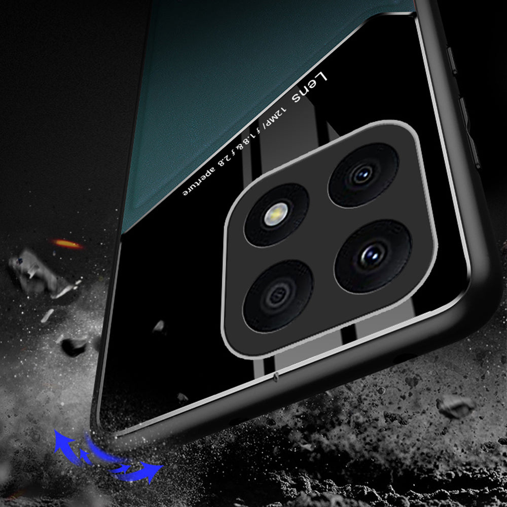 TPU + PC + PU Leather Case for Honor X8a 4G Shockproof Phone Case Support Magnetic Car Mount