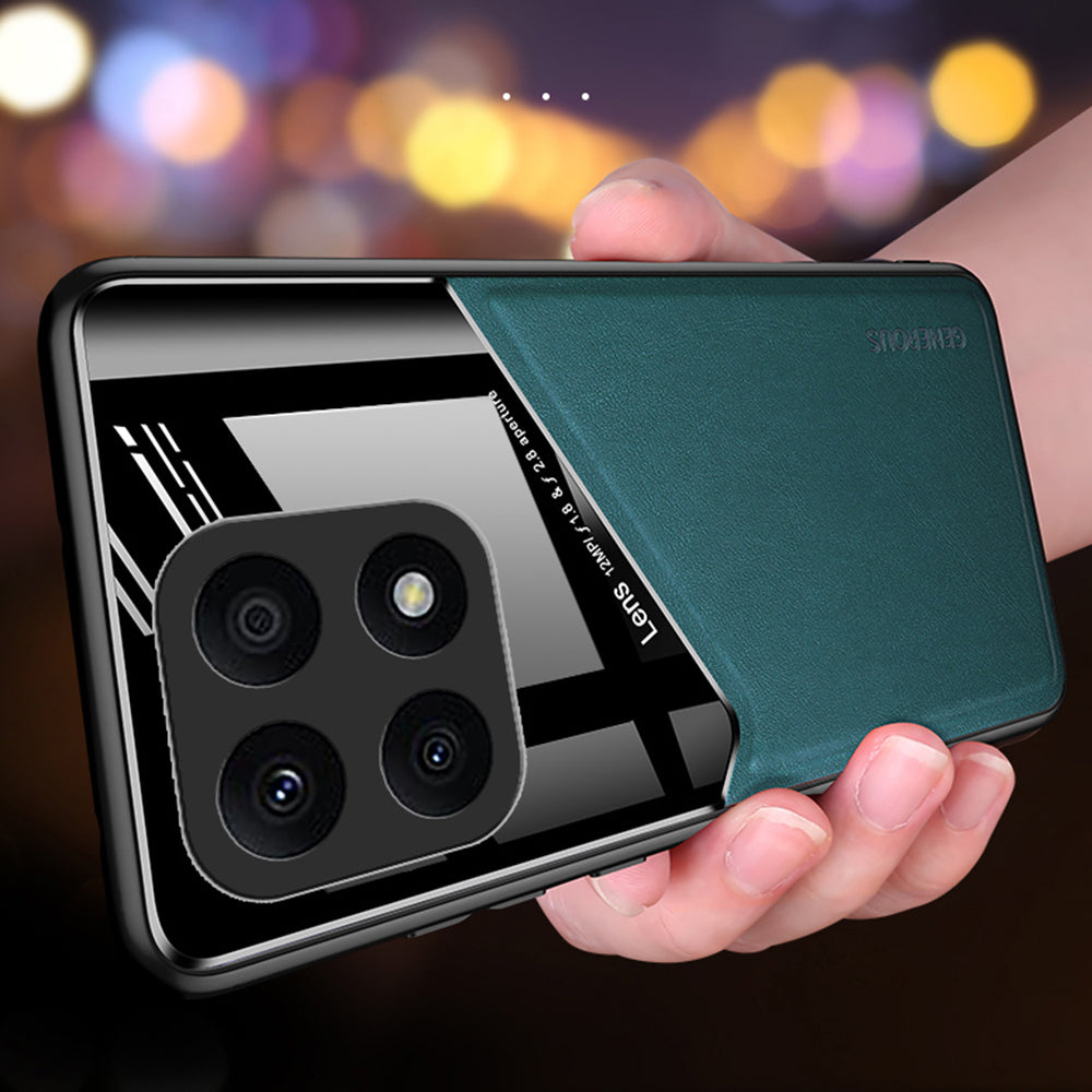 TPU + PC + PU Leather Case for Honor X8a 4G Shockproof Phone Case Support Magnetic Car Mount