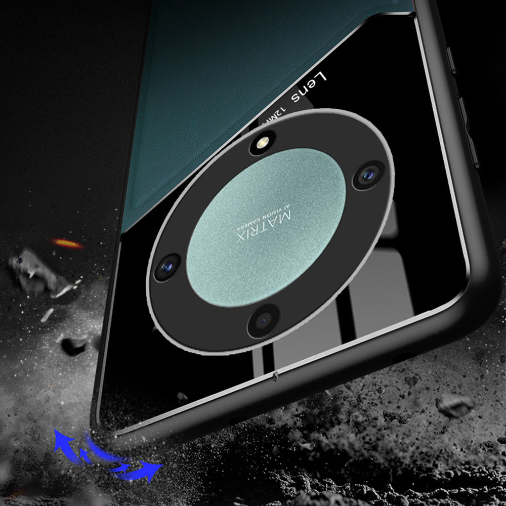 TPU + PC + PU Leather Phone Cover for Honor X9a 5G Slim Phone Case Support Magnetic Car Mount