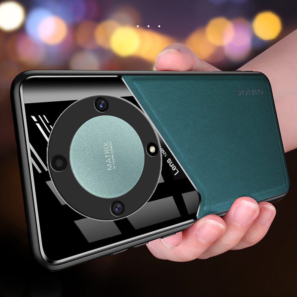 TPU + PC + PU Leather Phone Cover for Honor X9a 5G Slim Phone Case Support Magnetic Car Mount