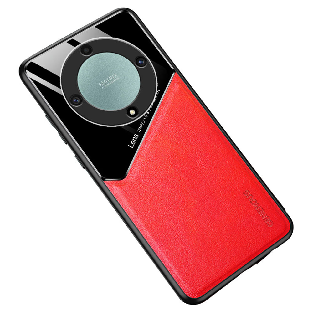 TPU + PC + PU Leather Phone Cover for Honor X9a 5G Slim Phone Case Support Magnetic Car Mount