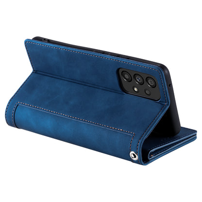 PU Leather Phone Case For Samsung Galaxy A33 5G , Zipper Pocket 9 Card Slots Phone Shell Cover