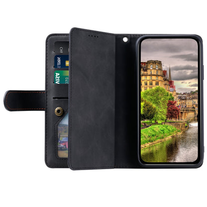 PU Leather Phone Case For Samsung Galaxy A33 5G , Zipper Pocket 9 Card Slots Phone Shell Cover