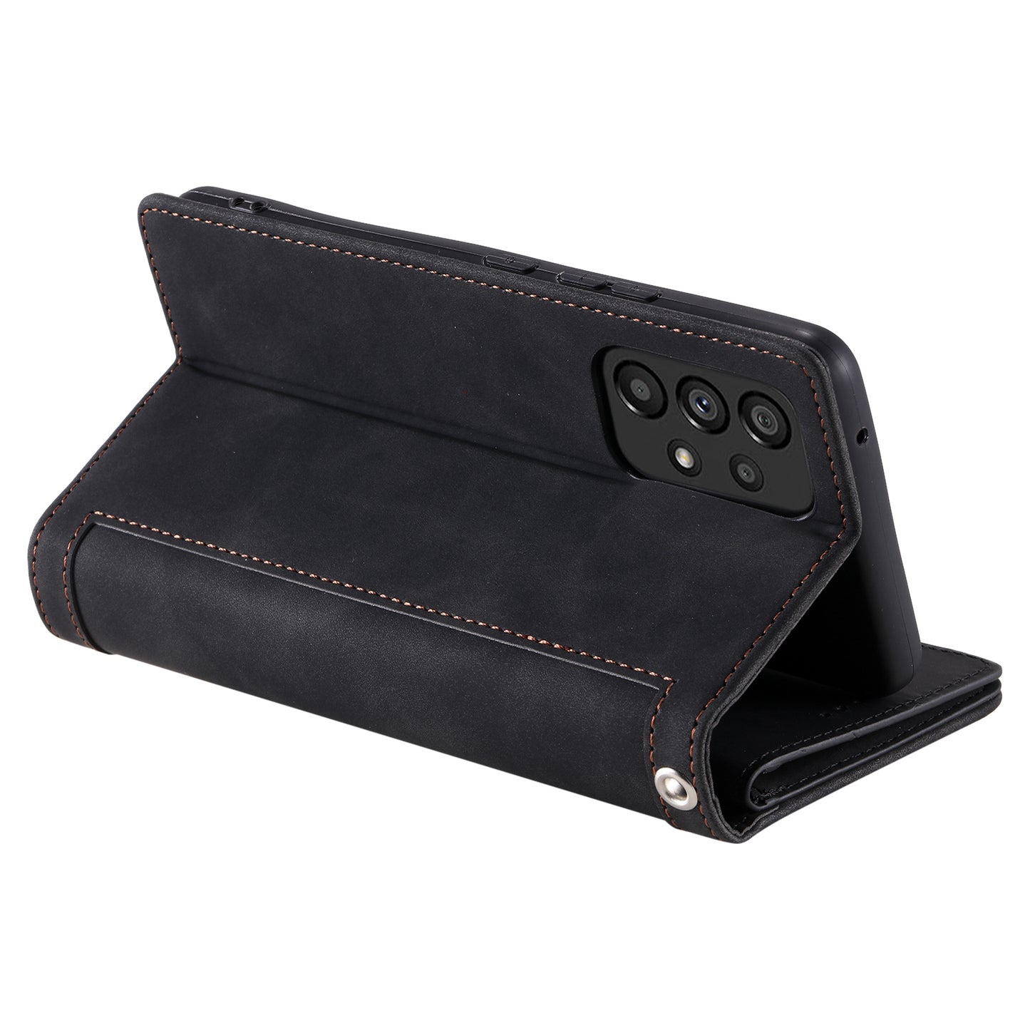 PU Leather Phone Case For Samsung Galaxy A33 5G , Zipper Pocket 9 Card Slots Phone Shell Cover