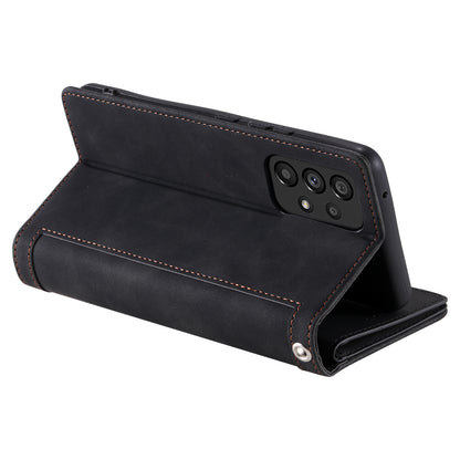 PU Leather Phone Case For Samsung Galaxy A33 5G , Zipper Pocket 9 Card Slots Phone Shell Cover