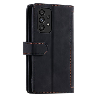 PU Leather Phone Case For Samsung Galaxy A33 5G , Zipper Pocket 9 Card Slots Phone Shell Cover