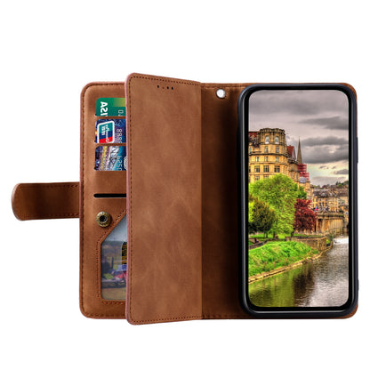 PU Leather Phone Case For Samsung Galaxy A33 5G , Zipper Pocket 9 Card Slots Phone Shell Cover