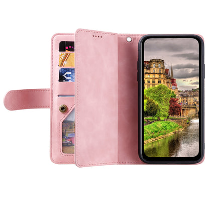 PU Leather Phone Case For Samsung Galaxy A33 5G , Zipper Pocket 9 Card Slots Phone Shell Cover