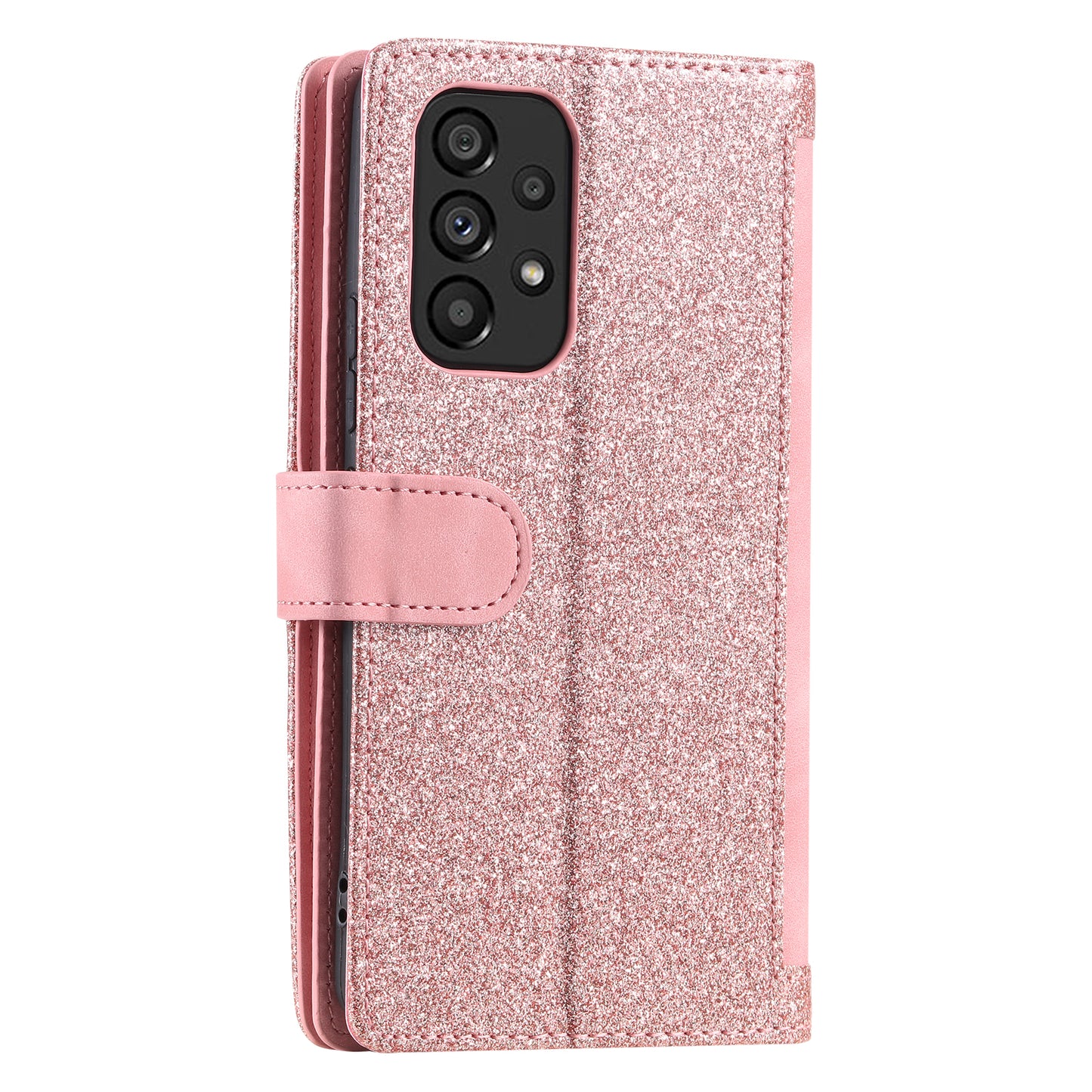 PU Leather Phone Case For Samsung Galaxy A33 5G , Zipper Pocket 9 Card Slots Phone Shell Cover