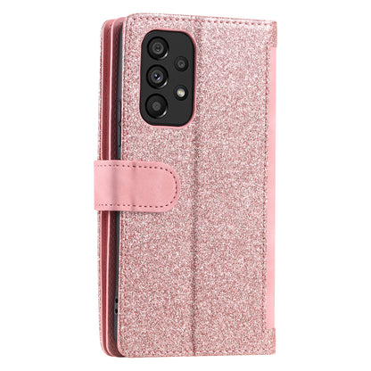 PU Leather Phone Case For Samsung Galaxy A33 5G , Zipper Pocket 9 Card Slots Phone Shell Cover
