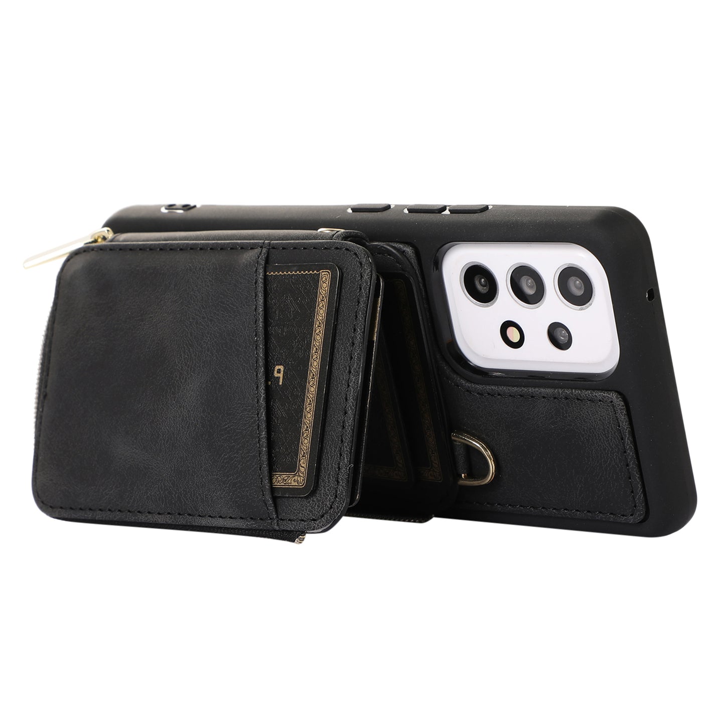 For Samsung Galaxy A13 4G / A13 5G / M13 5G / A04s 4G / A04 4G Zipper Phone Case PU Leather+TPU Kickstand Phone Cover