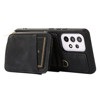 For Samsung Galaxy A13 4G / A13 5G / M13 5G / A04s 4G / A04 4G Zipper Phone Case PU Leather+TPU Kickstand Phone Cover