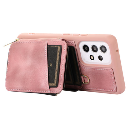 For Samsung Galaxy A13 4G / A13 5G / M13 5G / A04s 4G / A04 4G Zipper Phone Case PU Leather+TPU Kickstand Phone Cover