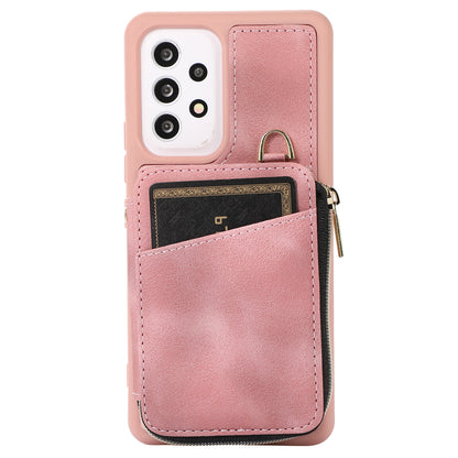 For Samsung Galaxy A13 4G / A13 5G / M13 5G / A04s 4G / A04 4G Zipper Phone Case PU Leather+TPU Kickstand Phone Cover