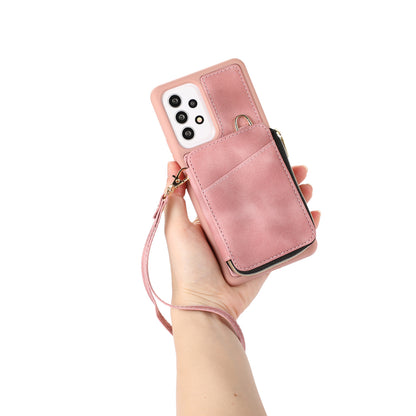For Samsung Galaxy A13 4G / A13 5G / M13 5G / A04s 4G / A04 4G Zipper Phone Case PU Leather+TPU Kickstand Phone Cover