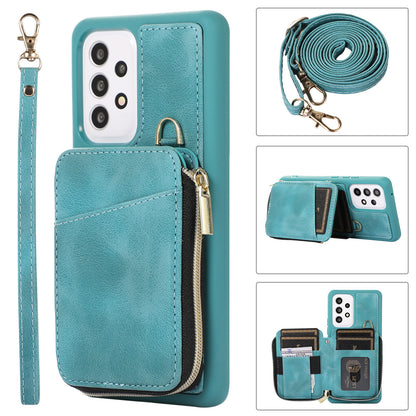 For Samsung Galaxy A13 4G / A13 5G / M13 5G / A04s 4G / A04 4G Zipper Phone Case PU Leather+TPU Kickstand Phone Cover