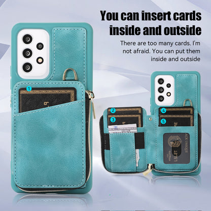 For Samsung Galaxy A13 4G / A13 5G / M13 5G / A04s 4G / A04 4G Zipper Phone Case PU Leather+TPU Kickstand Phone Cover