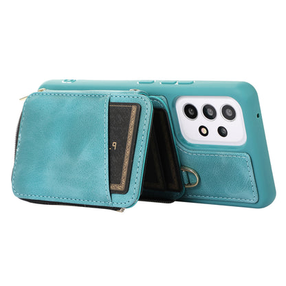 For Samsung Galaxy A13 4G / A13 5G / M13 5G / A04s 4G / A04 4G Zipper Phone Case PU Leather+TPU Kickstand Phone Cover