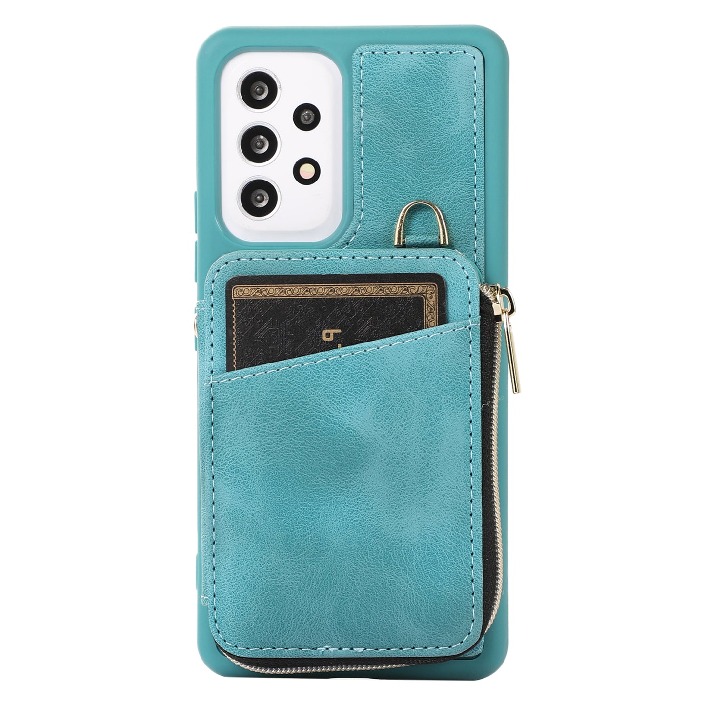 For Samsung Galaxy A13 4G / A13 5G / M13 5G / A04s 4G / A04 4G Zipper Phone Case PU Leather+TPU Kickstand Phone Cover