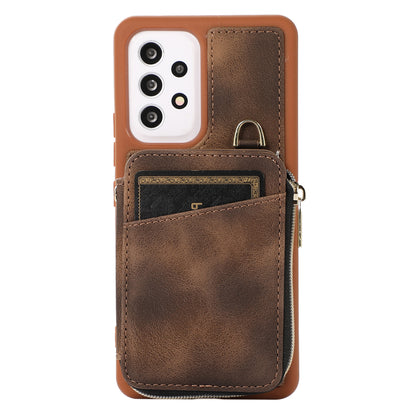 For Samsung Galaxy A13 4G / A13 5G / M13 5G / A04s 4G / A04 4G Zipper Phone Case PU Leather+TPU Kickstand Phone Cover