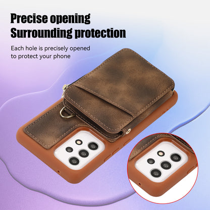 For Samsung Galaxy A13 4G / A13 5G / M13 5G / A04s 4G / A04 4G Zipper Phone Case PU Leather+TPU Kickstand Phone Cover