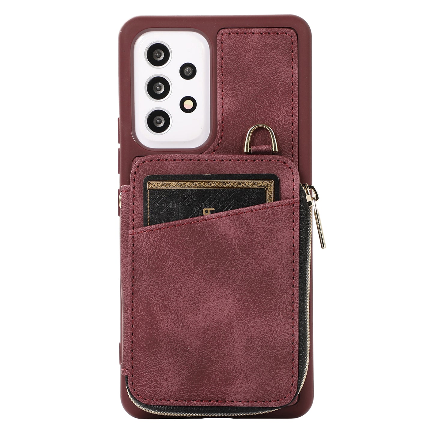 For Samsung Galaxy A13 4G / A13 5G / M13 5G / A04s 4G / A04 4G Zipper Phone Case PU Leather+TPU Kickstand Phone Cover