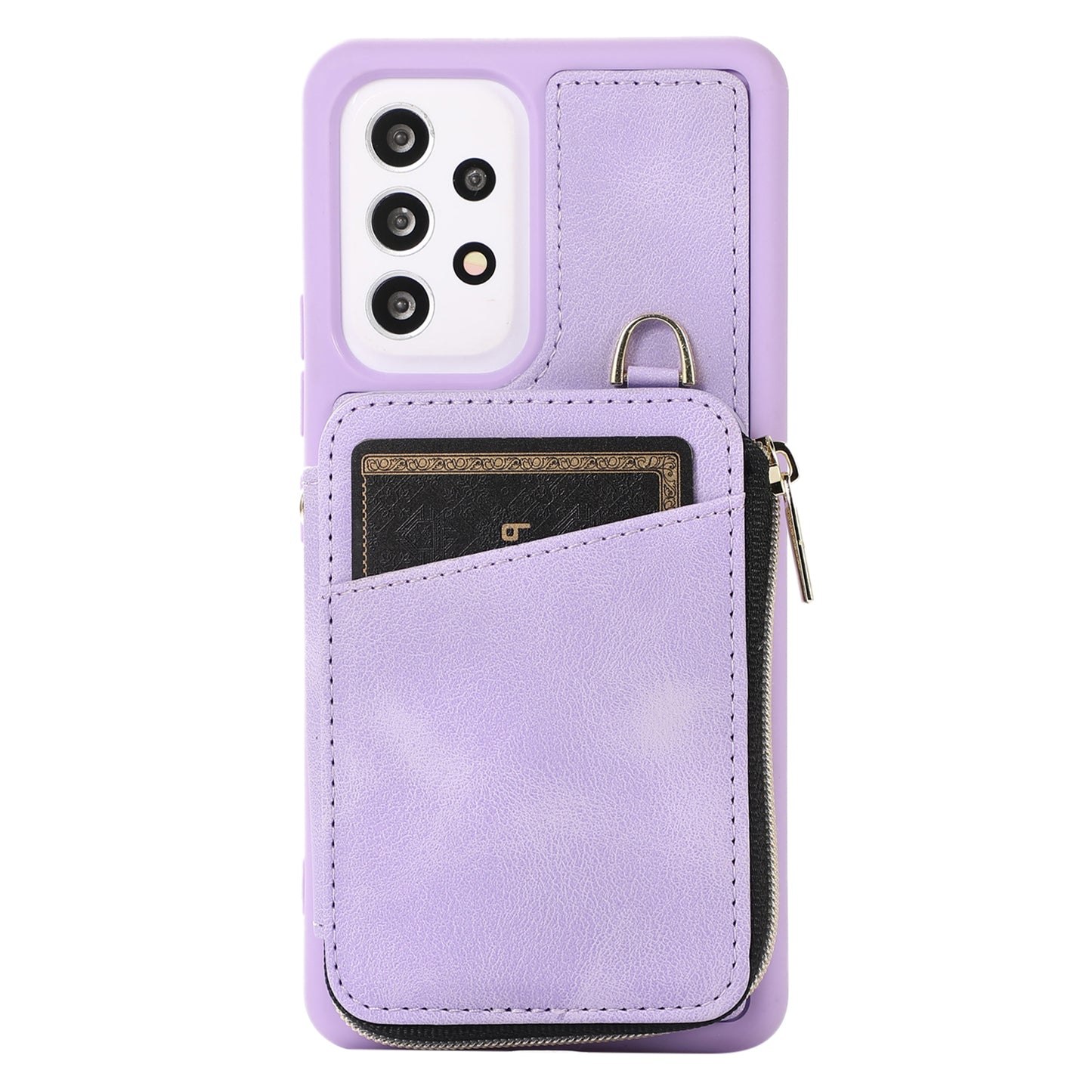 For Samsung Galaxy A13 4G / A13 5G / M13 5G / A04s 4G / A04 4G Zipper Phone Case PU Leather+TPU Kickstand Phone Cover