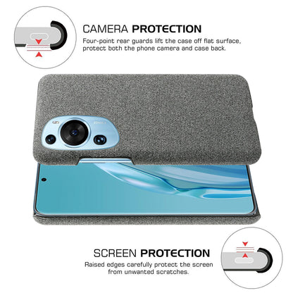For Huawei P60 Art Non-Slip Phone Case Cloth+Hard PC Shockproof Protective Cover