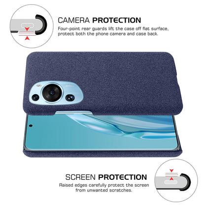 For Huawei P60 Art Non-Slip Phone Case Cloth+Hard PC Shockproof Protective Cover