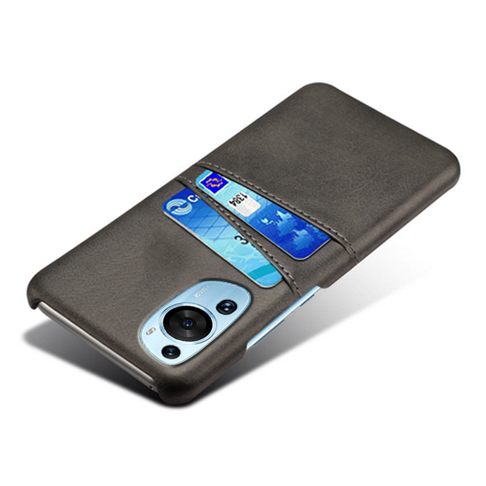 For Huawei P60 Art Phone Case 2 Card Slots Pocket PU Leather + Hard PC Cover