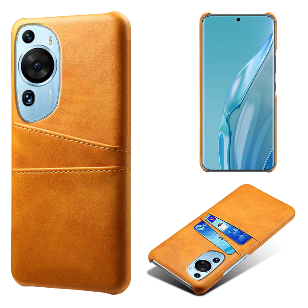 For Huawei P60 Art Phone Case 2 Card Slots Pocket PU Leather + Hard PC Cover