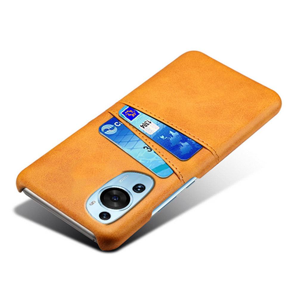For Huawei P60 Art Phone Case 2 Card Slots Pocket PU Leather + Hard PC Cover